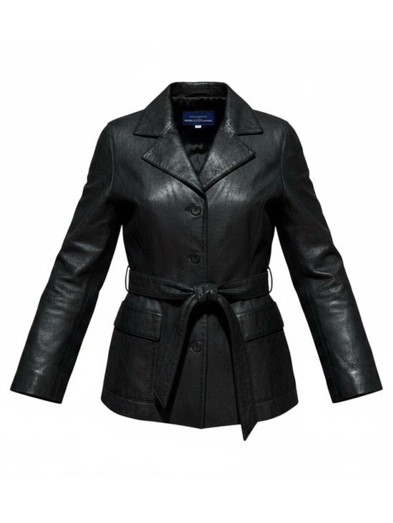 Burberry Jackets & Blazers - Burberry Blue Label Black Leather Blazer Metallic Size 38 IT 2 US XS